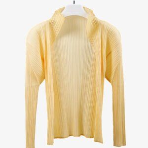 Pleats Please Light Creamsicle Cardigan